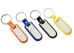 Quality Laser Logo PU Leather Key Chain Keyring Zinc Alloy Key Holder wholesale