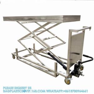 Quality 304 Stainless Steel Cadaver Trolley Lift Mortuary Morgue Hydraulic Body Lifter Coffin Accessories wholesale