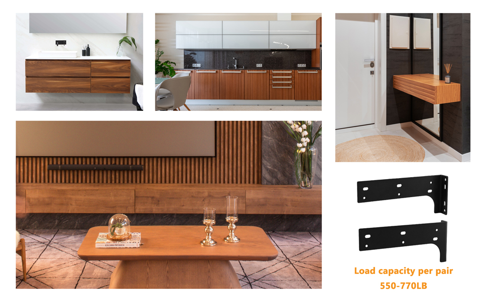 Triangle Bracket Heavy Duty TV Cabinet Hanging Shelf Brackets with Conceal Suspension