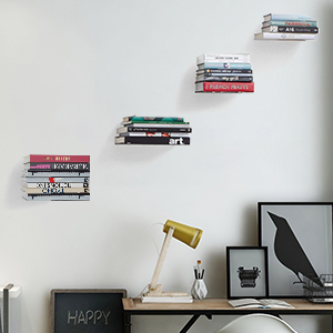 Rectangle Floating Bookshelf with Mounting Hardware 1mm Thickness Steel Construction