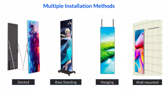 Ultra Thin Indoor Advertising P2.5 Led Poster Stand Video Display