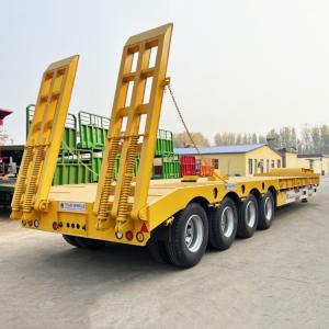 Quality 2023 TITAN Best Selling 4 Axle 80-100 Ton Excavator Lowbed Semi Heavy Haul Trailer for Sale Manufacturers wholesale