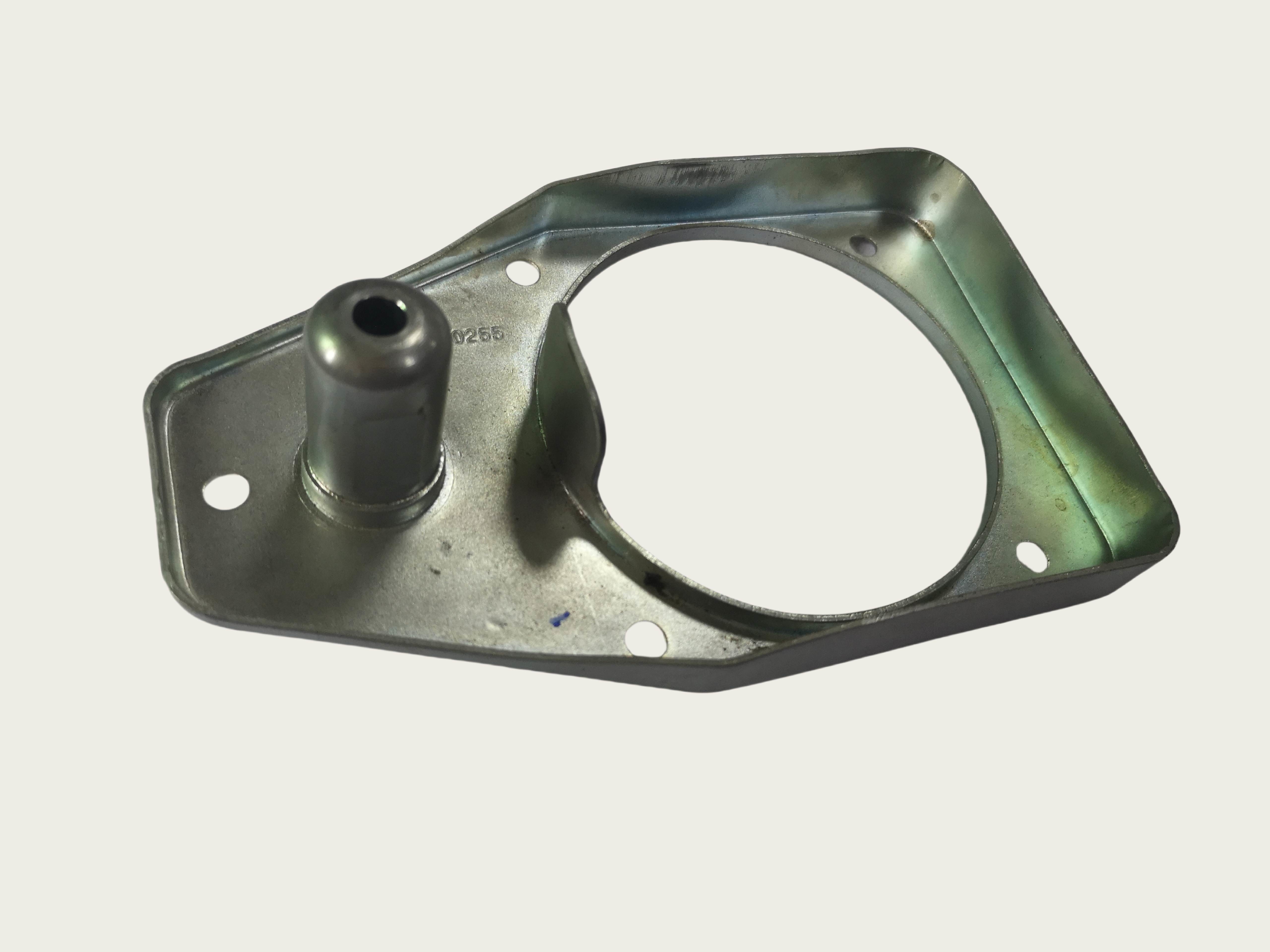 Custom Sheet Metal Bracket with Welded Boss | Precision Stamped Steel Mounting Plate