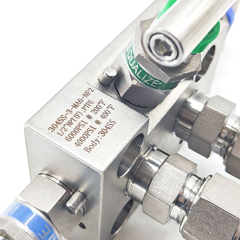 Instrumentation Manifold High Pressure Valve Swagelok 3 Way Manifold Stainless Steel