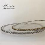 Clear Glass Beaded Charger Plates Wedding Event Gold Silver 32cm/27cm/21cm