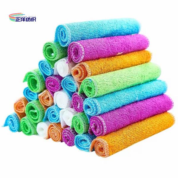 Ultra-Fine Natural Bamboo Fiber Charcoal Dishcloth Microfiber Dish Towel