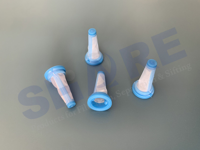Basket Conical Filter Polyester Or Nylon Mesh Over Molded With PP Plastic