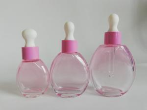 Quality Transparent Spray Flat Cosmetic Glass Bottles With Hot Stamping Surface wholesale