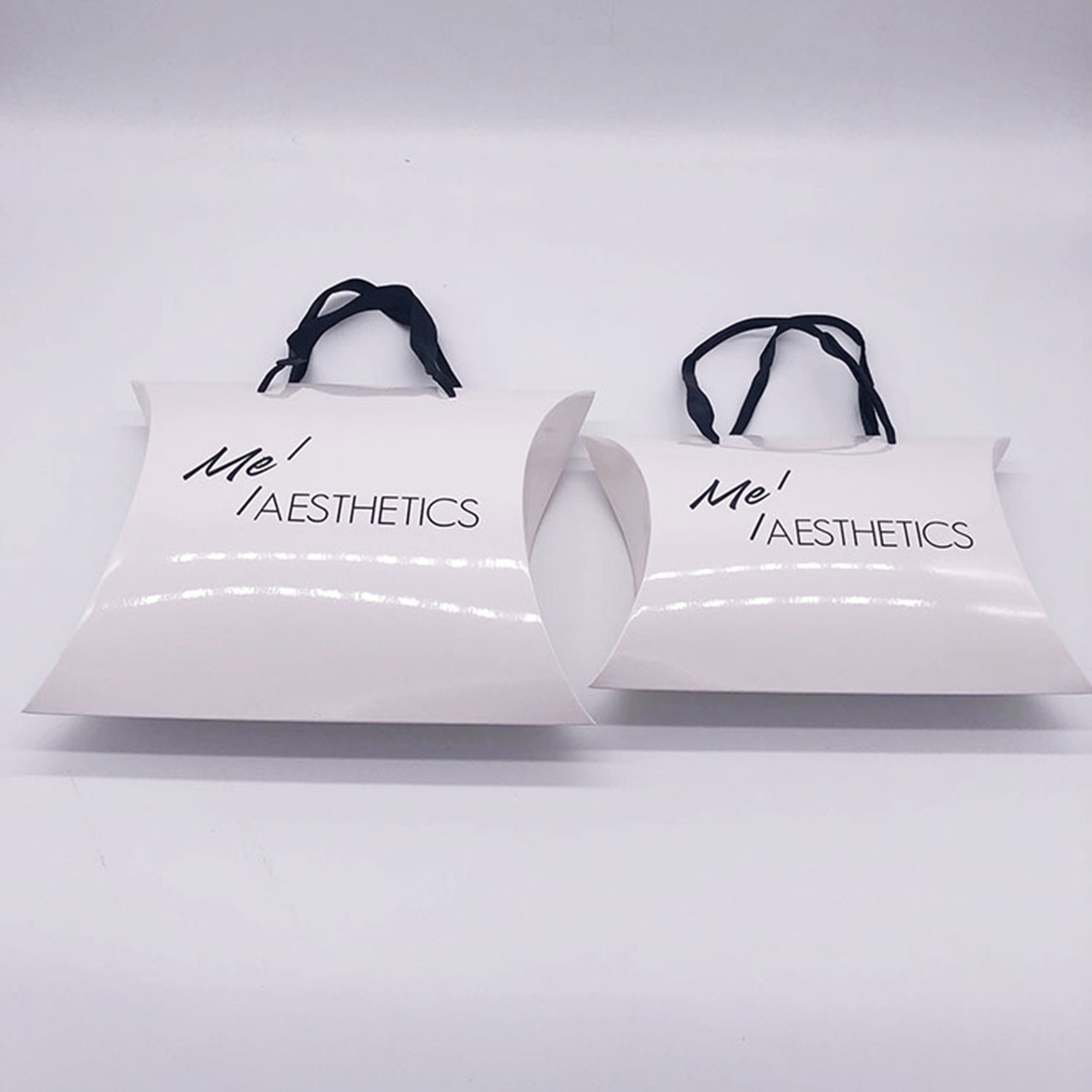 Glossy Lamination Custom Pillow Boxes For Full Lace Human Hair Wig Packaging