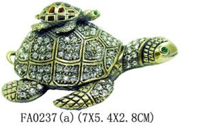 Quality Metal Turtle Crystal Rhinestone Jewelry Box Trinket Box wholesale