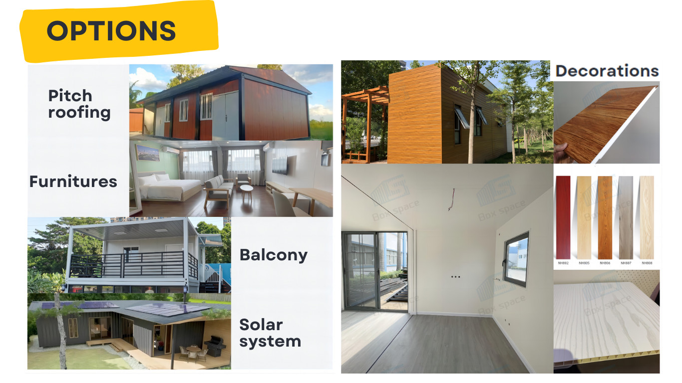 Flexible And Convenient Portable Site Office Container Modular Steel Frame Rock Wool Sandwich Panel Modular House