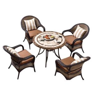 Quality Brown Aluminum Poly Rattan Non Toxic Outdoor Table Chairs wholesale