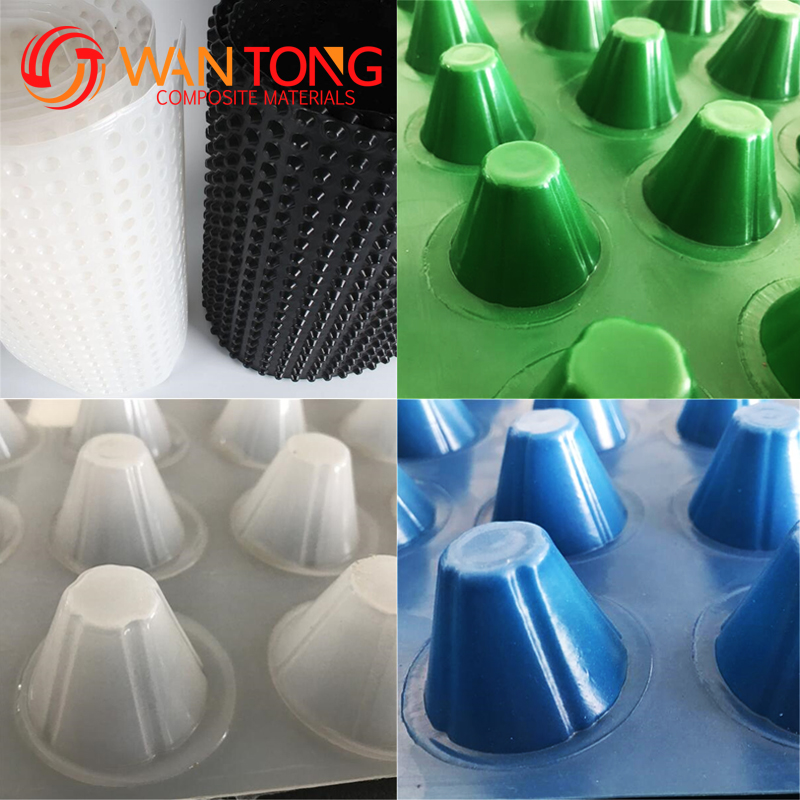 Construction Blue HDPE Board 10mm Drainage Cell with CE/ISO9001/ISO14001 Certifications