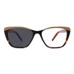 Unisex Cat Eye Acetate Glasses Sturdy Durable With Interchangeable Lenses