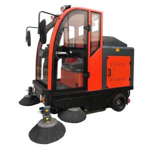 Quality Single Driver Orange Width 2000mm 4 Brush Head Floor Scrubber Lead Acid Battery Powered wholesale