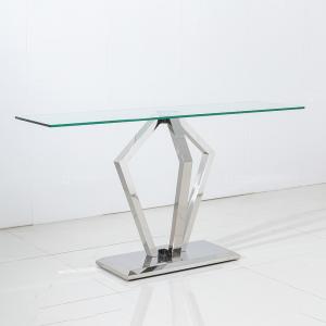 Quality Silver Mirror SS Furniture Console Corner Hallway Table wholesale