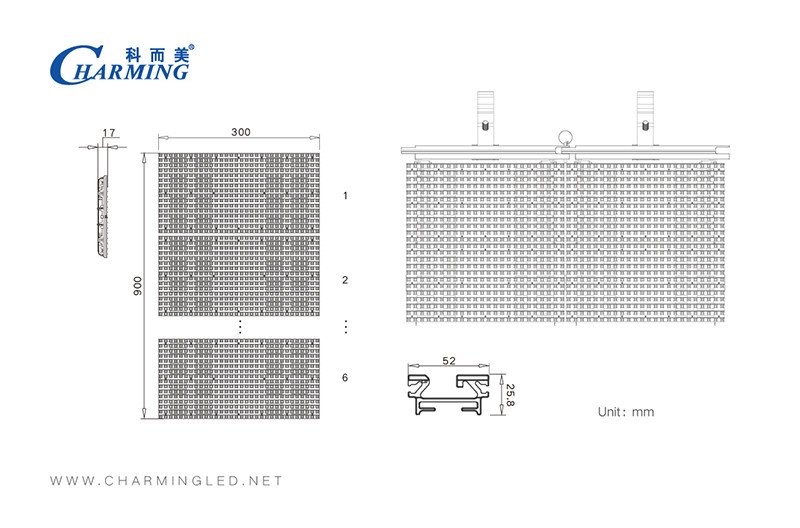 Multipurpose 32x16 Flexible LED Screen , Windproof Bendable LED Display