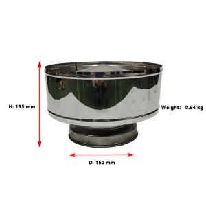 Quality 6&quot; Double Wall Twist Lock Boiler Flue Rain Cap Anti Down Weather Resistance wholesale