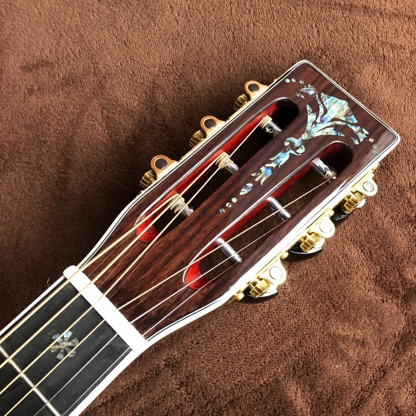Custom OO42 Classic Headstock Acoustic Guitar Solid Cedar Top Real Abalone Acoustic Guitar