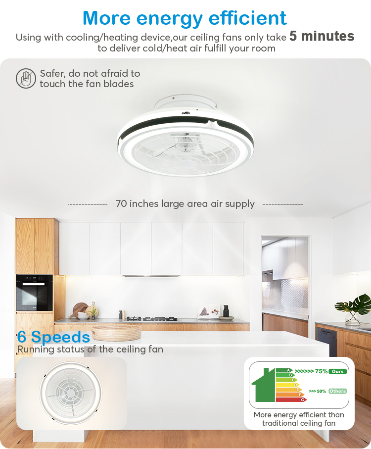 Pure Copper LED Lighting Ceiling Fan for Bedroom 10- and WiFi Control from 1stshine