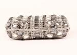 Multi Glitter Stylish Evening Stone Clutch Bag Detachable Chain For Party