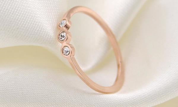 Three Diamond Wedding Ring Fashion Accessories Stainless Steel Jewelry Ring