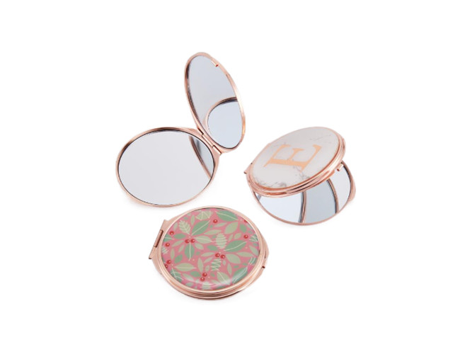 ABS Metal Rose Gold Cosmetic Pocket Mirror Pantone Small Folding Mirror