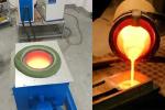 35KW iron steel copper Medium Frequency Induction Melting Furnace