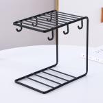 6 Hooks Carbon Steel Cup Rack Stand , L25cm Mug Racks Stands