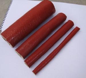 Quality Red Color Silicone Coated Fiberglass Sleeving , Silicone Wire Sleeve wholesale