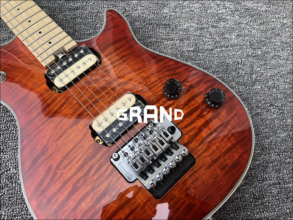 Factory Custom Mahogany Body With Quilted Maple Top Red Paint Floyd Electric Guitar Free shipping