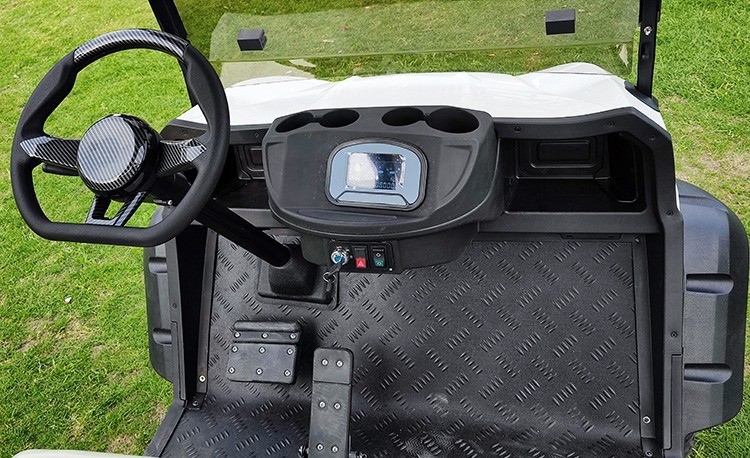 Full Of Energy 2+2 Seater Red Off-Road Golf Cart Car Electric Drive Smoothly Traverses Intricate Landscapes