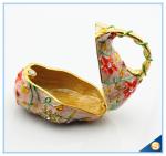 Fashion Handbag Design trinket Box Painting Flower With Crystal Trinket Box