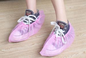 Quality Pink Color Disposable Shoe Protectors Non Woven Material With Elastic Top wholesale