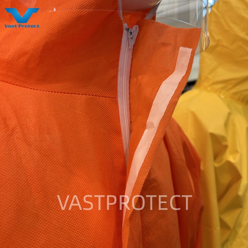 Orange SMS Safety Suit Made in China Factory Disposable Industrial Coveralls