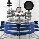 Motor Driven Jacketed Glass Reactor Vessel Double Layer Electric Agitator
