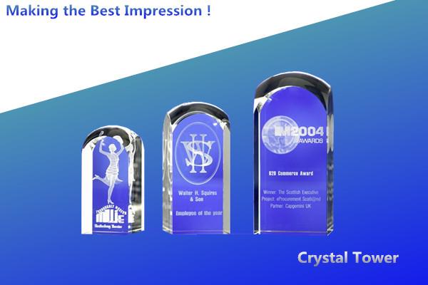 crystal tower/crystal dome award/crystal 3d tower award/blank 3d laser dome