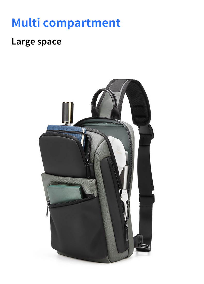MingLu New Multifunction Crossbody Men Bags Style Shoulder Bag Men Sling Single Chest Bag for Outdoor
