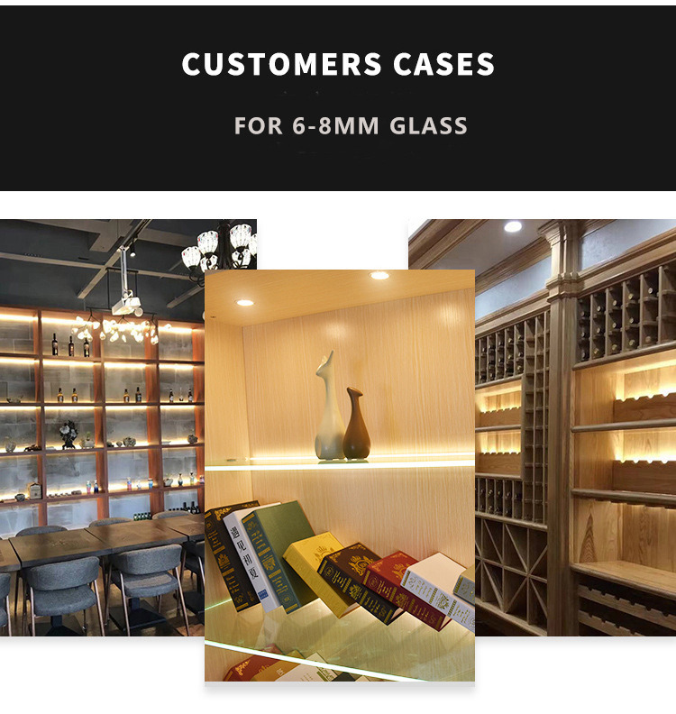 Modern Surface Mounted Single Glass Shelf Cabinet Lighting Warm White Led Glass Shelf Light