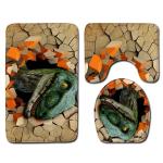 Pets Universal Toilet Lid Cover Bathroom Mat 3 Piece Set Non Slip