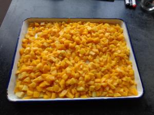 Quality Irregular Canned Diced Peaches / Canned Peach Dices In Syrup For Pies wholesale