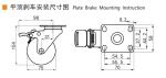Yellow TPU Tread Light Duty Casters 3 Inch Swivel Plate Casters