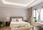 Bedroom PVC Country Style Wallpaper with Symmetrical Floral Pattern