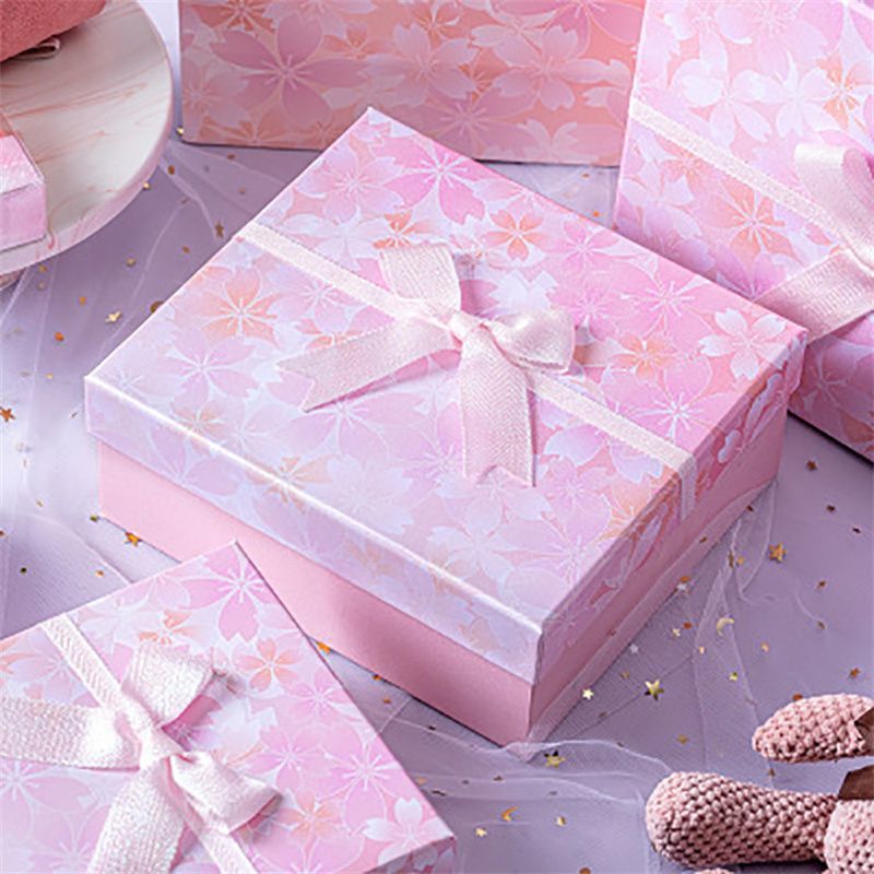 Rigid Lid and Base Gift Box Custom Logo Printed Paper Packaging Jewelry Jewellery Square Ring Necklace Gift Box with Foam Insert