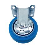 Blue TPR Thermoplastic Tread Rigid Stainless Caster Wheels 3 Inch 75mm