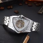 3BAR Fashion Mens Skeleton Watch 22mm Chronograph Automatic