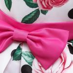 White Formal Dress Girls Kinder Kleider Rose Print Vestidos De Fiesta Sukienki