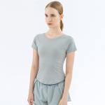 Summer Mesh Stitching Yoga Short Sleeve Nylon Sports Fitness T Shirt Women