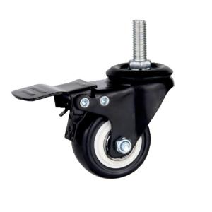 Quality Furniture Casters Wheels 2 Inch /4 Inch Caster Wheel with Brake Hole Distance 12*8.2mm wholesale