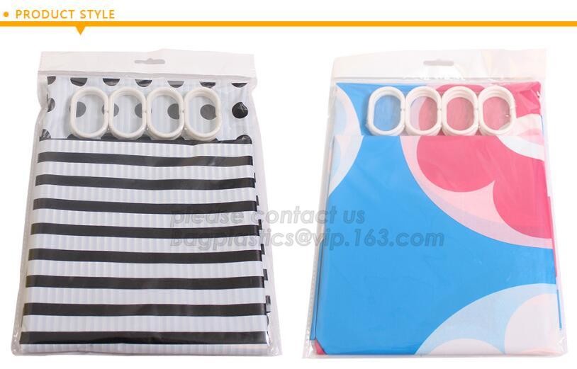 SCENERY PRINTING POLYESTER SHOWER CURTAIN, custom 3d eva shower curtain for bathroom, Popular cotton hooks polyester tex